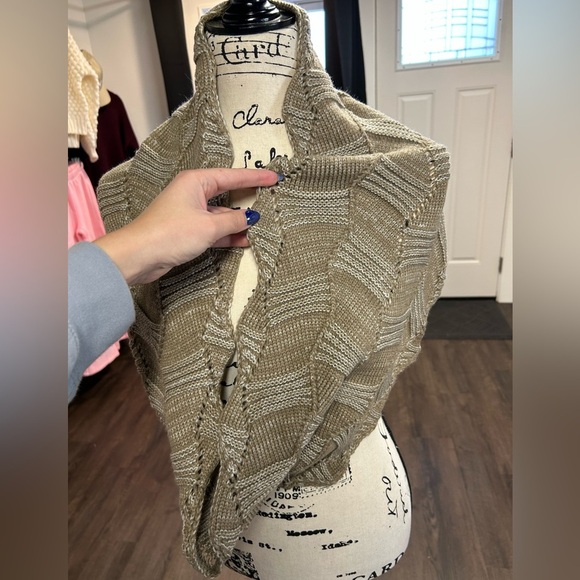 Beige Knit Infinity Scarf - Picture 2 of 2